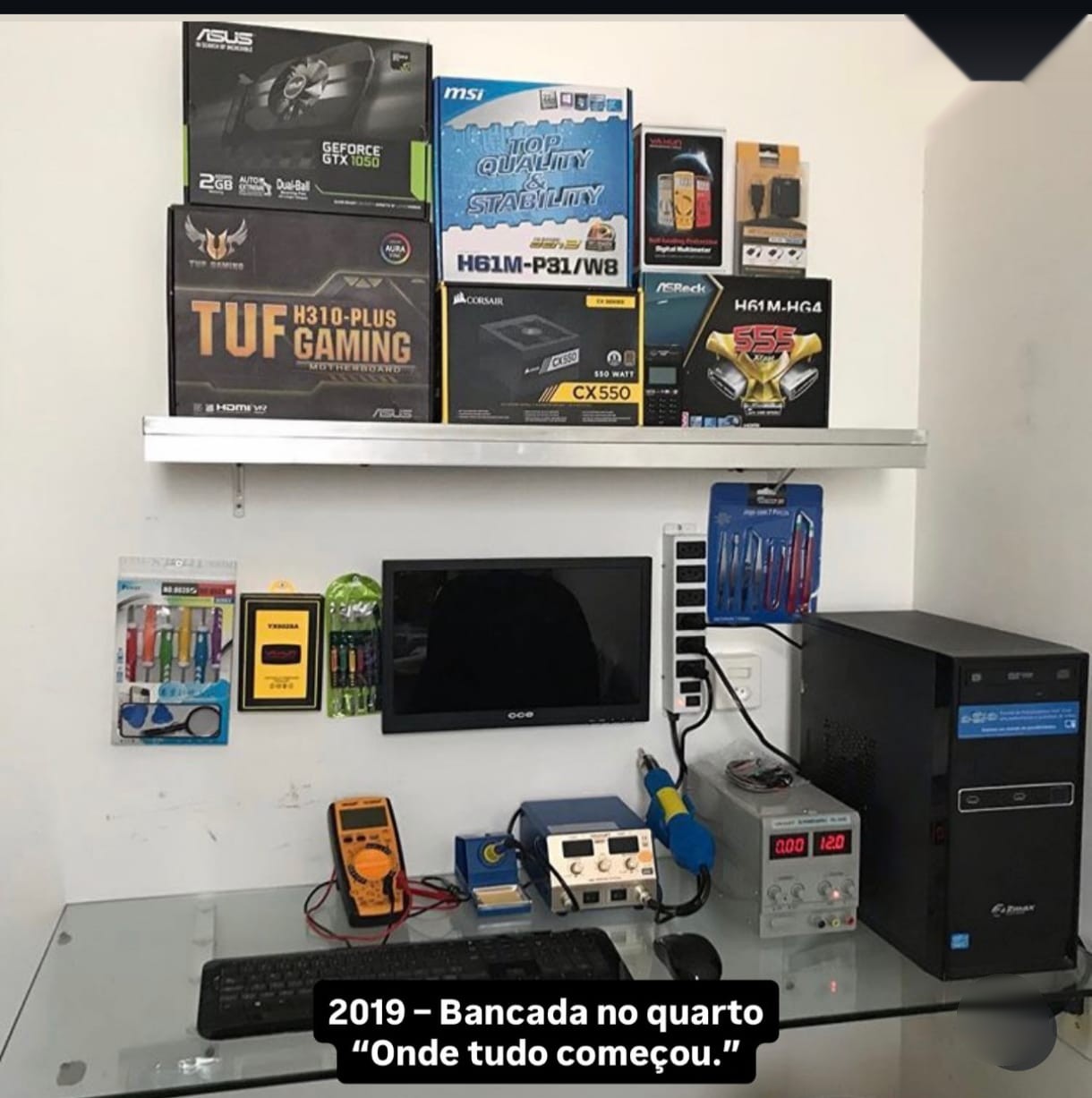 2019 — Bancada no quarto, onde tudo começou